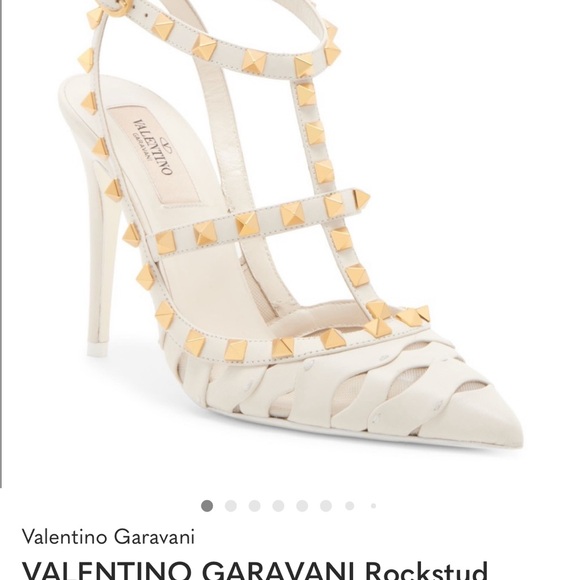 Valentino Garavani Shoes - Valentino Garavani Ivory Rockstud Heels